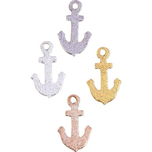 Fashion Handmade Accessories Frosted Multicolor Single Hole Caribbean Anchor Earrings Necklace Pendant Clavicle Pendant 20PCS