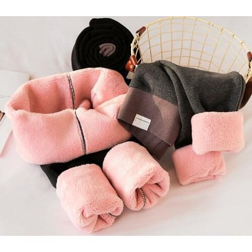 Fashion Pants Women Cotton Pants Plus Velvet Woman Cashmere Thick Stretch Trousers Plus Size Warm Thermal Wool Trousers Women