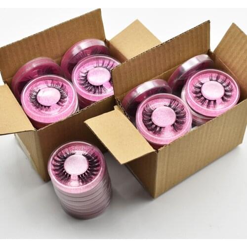 Natural Long Fake Lashes 3D Faux Mink Eyelashes Wholesale Fluffy Full Strip False Lashes Extension Vendors 5 Pairs