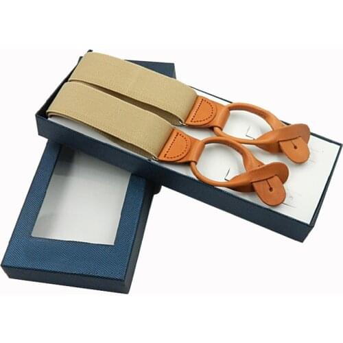 New Upper LeatherButtons Suspenders Fashion Braces Adjustable Elastic Suspenders Bretelles Y-Back ligas Tirantes 3.5*120cm 2019