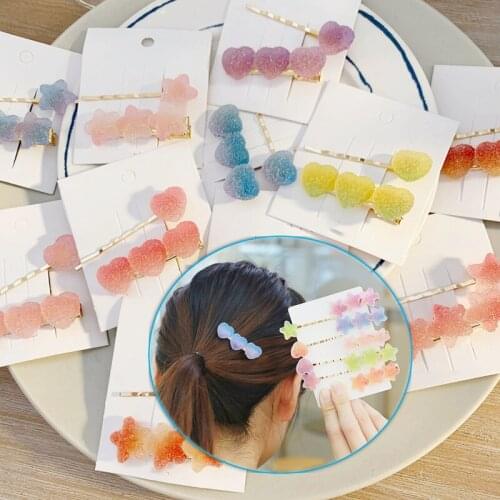 New Arrivals 2 Pcs Soft Candy Pure Color Peach Heart Clip Duckbill Clip Set Small Fresh Hair Accessories for Girls Women