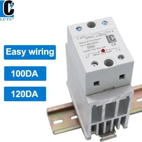 New Type 10DA 100DA 120DA Heat Sink SSR DC To AC Single Phase Solid State Relay