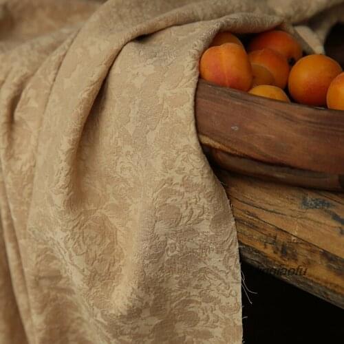 Original camel day silk linen jacquard fabric Linen fabric