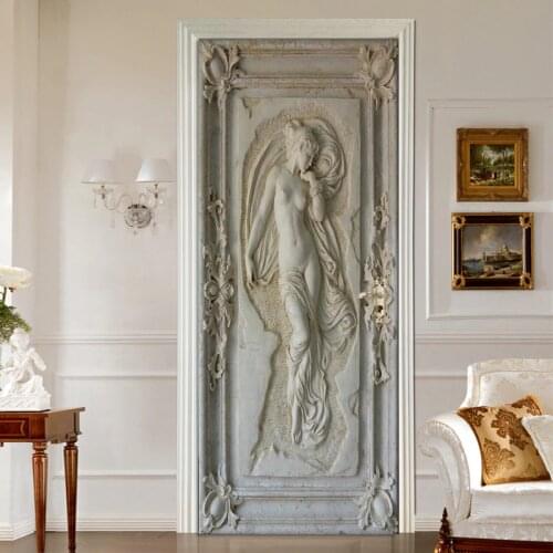 Custom Photo Wallpaper 3D Embossed Figure Statue Murals Living Room Bedroom European Style Retro Door Sticker 3D Papel De Parede