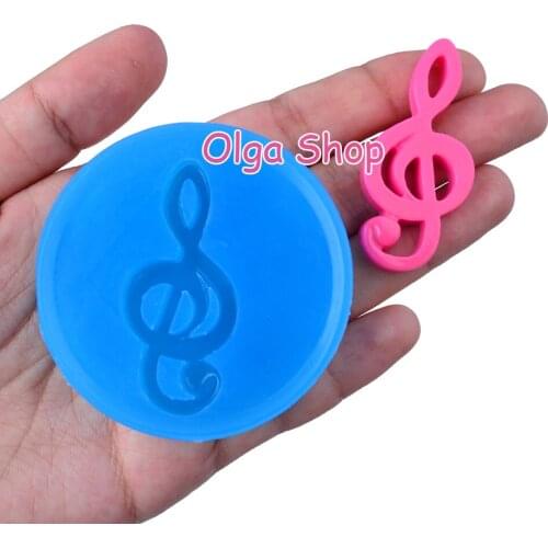 PYL753 48.9mm x 22.5mm Treble Clef Note Silicone Mold Fondant Cake Decoration Candy Resin Clay Earrings Necklace Craft Soap