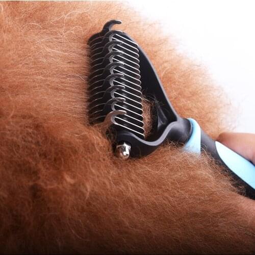 Hair Removal Comb for Dogs Cat Detangler Fur Trimming Dematting Deshedding Brush Grooming Tool For matted Long Hair Curly Pet