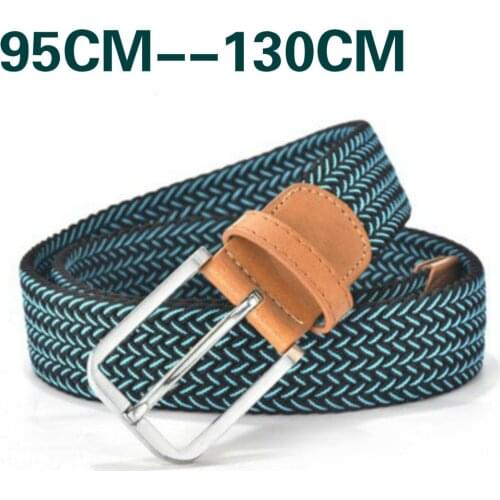 2021 95--130CM Men Women Casual Knitted Belt Plain Strap Webbing Canvas Elastic Expandable Braided Stretch Belts Woven star