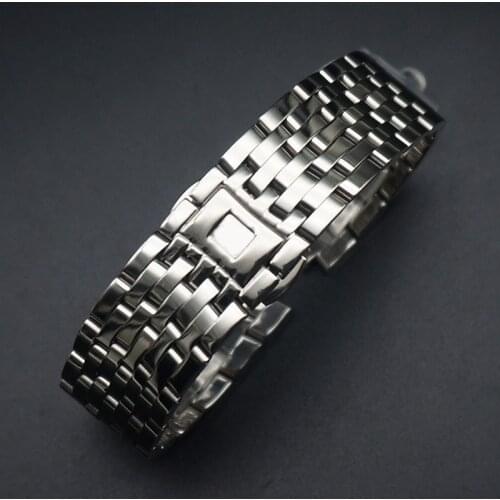 High grade 19mm 20mm Silver Stainless Steel Watchband For OMEGA DEVILLE Watch Strap Deployment Clasp Wrist Bracelet 316L STEEL