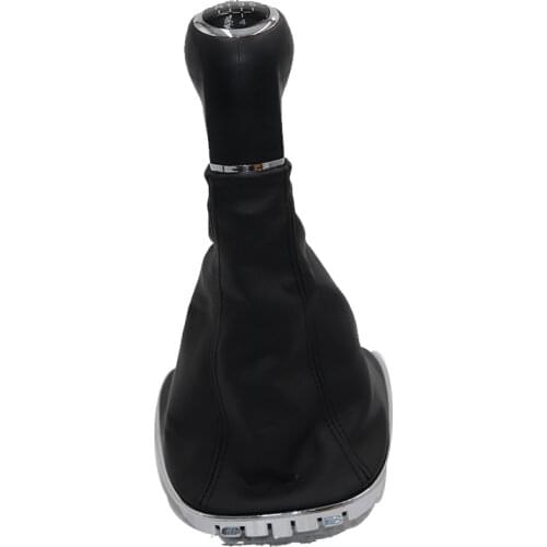 5/6 Speed Gear Shift Knob With Black Boot Cover Gaitor Collar for Opel Corsa D 2006-2015 009140093 19276456 PU Leather + Plastic