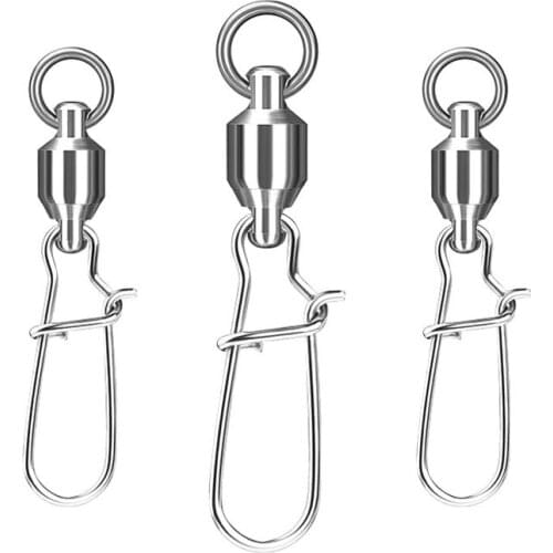 Ball Bearing Fishing Swivels Snap Stainless Steel Rolling Sea Fishing Swivels Snaps Connector