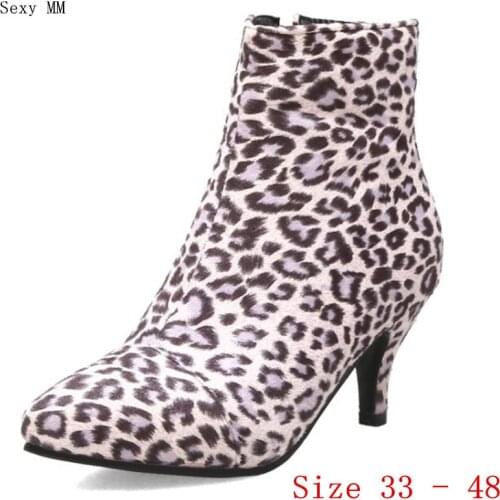 Spring Autumn High Heels Women Ankle Boots High Heel Shoes Woman Short Boots Small Plus Size 33 - 48