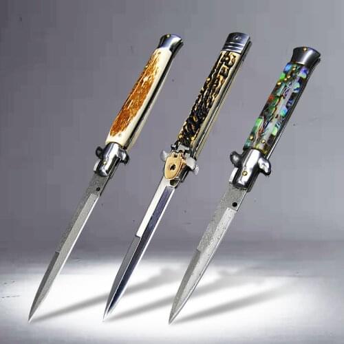 Italian style 11-9.5-9 inch 59HRC folding knife (7Cr17MoV steel) outdoor folding knife survival multi-purpose tactical knife