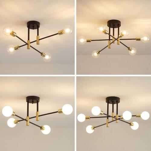 Modern Nordic Black LED Chandelier For Dining Room Bedroom Edison Lamp Indoor Home Lighting Fixtures