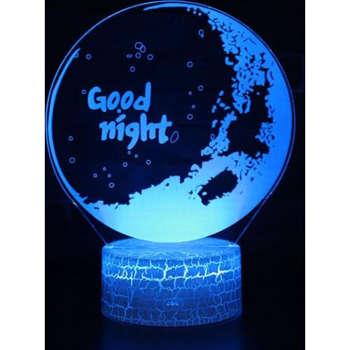 Good night theme 3D Lamp LED night light 7 Color Change Touch Mood Lamp Christmas present Dropshippping