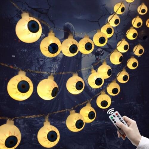 2/3/6m Halloween Light String Horror Eyeball Decor LED Lighting Festival Bar Home Party Creative Atmosphere Decoration Lamp HOT