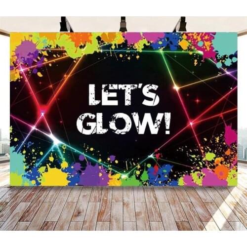 Lets Glow Photography Backdrops Graffiti Neon Light Adult Birthday Party Background For Photo Studio