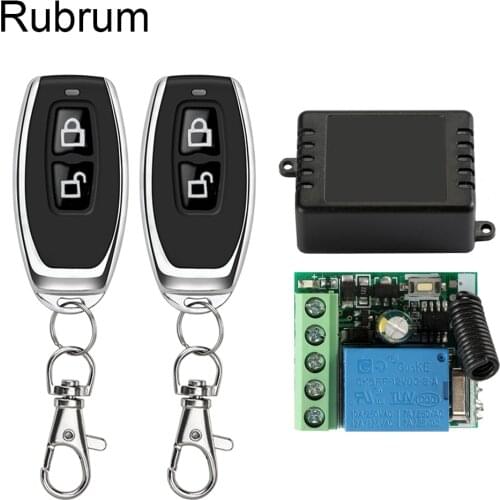 Rubrum 433 Mhz Universal Wireless Remote Control Switch DC 12V 1CH Relay Receiver Module and RF Transmitter Electronic Lock