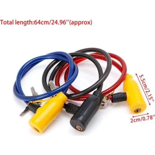 8x640MM Cycling Cable Anti-Theft Bike Bicycle Scooter Safety Lock With 2 Keys