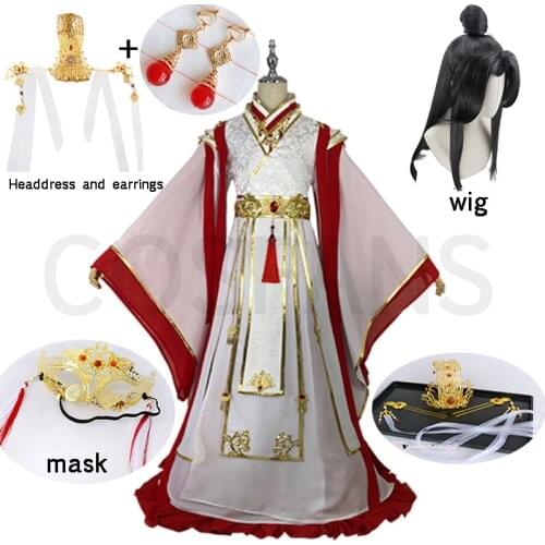 Xie Lian Cosplay Anime Tian Guan Ci Fu Cosplay Costmes Yue Shen Cosplay Chinese Outfit halloween costumes for Women Men Wigs