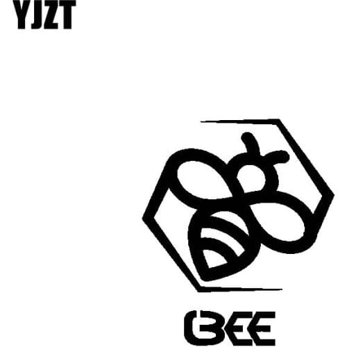 YJZT 13CM*15.2CM Unusually Beautiful Bee Artistic Dazzling Vinyl Decal Car Sticker Black/Silver C19-1481