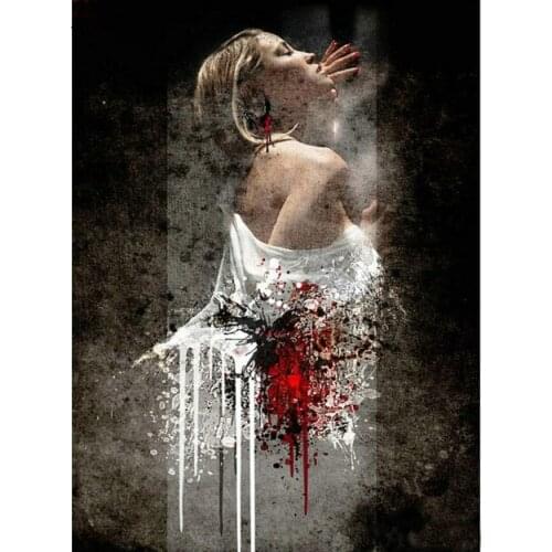 Woman portrait full round square stone diy diamond painting kits pattern mosaic embroidery Wall Art Picture Room Decor YG1235