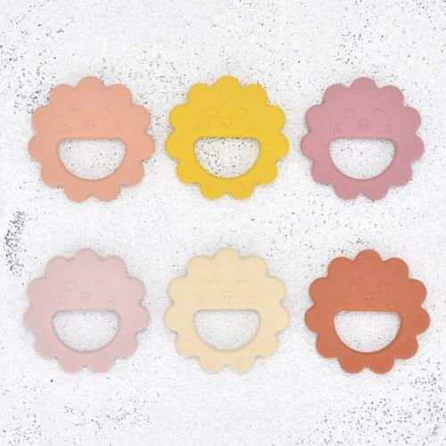 1Pcs Baby Rainbow Silicone Teether Beads Newborn Molar Pain Soothing Teething Toy Natural Stop Sucking Thumb Nursing Toys