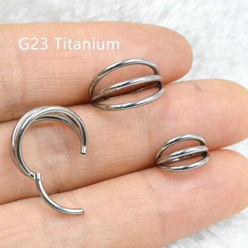 10pcs/Lot G23 Titanium Hinged Nose Hoop Segment Clicker Rings Ear Cartilage Helix Tragus Lobe Earring 16GX8/10MM Hot