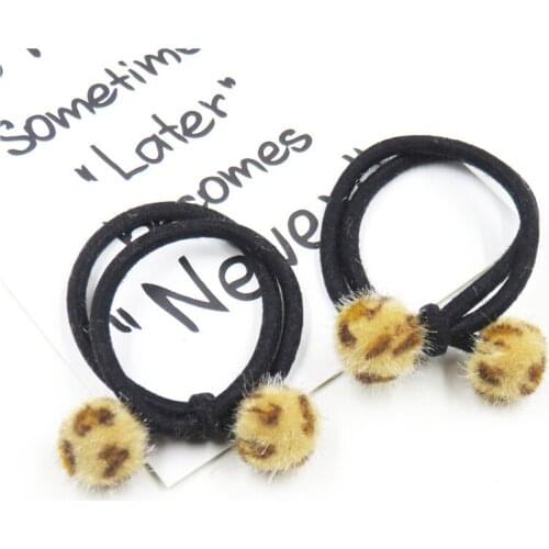 10PCS/LOT Leopard Ball Elastic Hair Bands For Girl Headband Knot Tie Scrunchy Korean fashion Kids Hair Accessories For Women