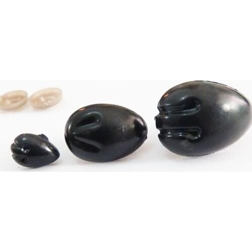 100pcs/lot 10x14m/17x22mm/20x27mm black bear toy nose safety plastic nose & soft washer for plush doll findings--size option