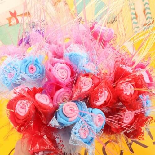 40PCS Creative Stationery Wholesale Seven-night Valentines Day Wedding Simulation Rose Ballpoint Pen Office Supplies