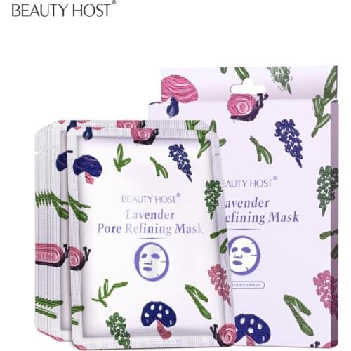 5PCS Beauty Host Lavender pore refining facial Mask Moisturizing Whitening Anti-Aging Nourish Skin Care