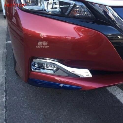 Abs Chrome Front Fog Light Lamp Cover Trim Decoration For Nissan Leaf Ze1 2017 2018 Car Accessory