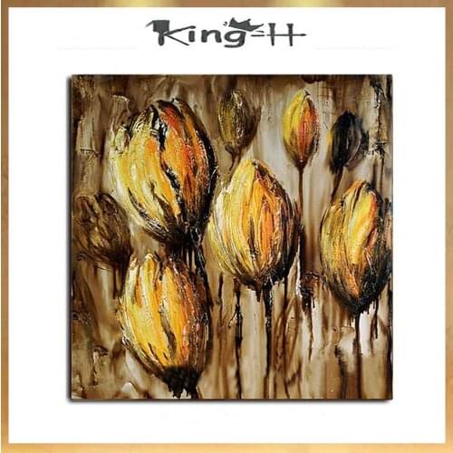 Free shipping, 100% manual plant lily flower knife abstract oil painting in painting the wall decorative home wu kuang () home a