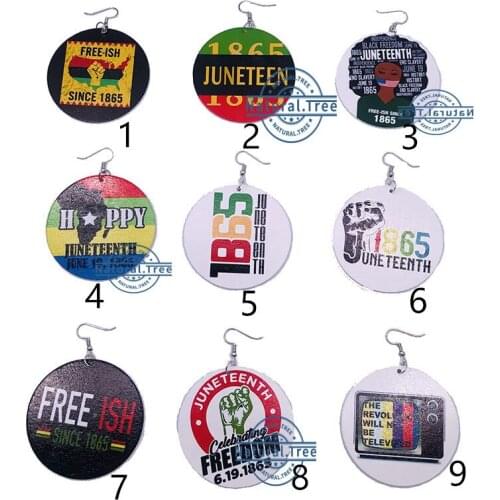 Free Shipping!Newest 1895 Juneteen Wooden Earrings