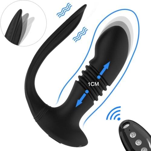Wireless Remote Control Anal Vibrator Thrusting Butt Plug Telescopic Dildo Vibrator For Woman Prostate Massager Sex Toy For Men