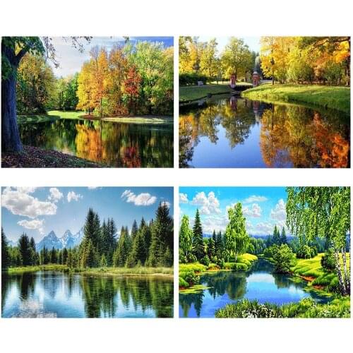 Diamonds Scenic Diamond Painting Full Square DIY Diamond Embroidery Cross Stitch Tree Picture Of Rhinestones