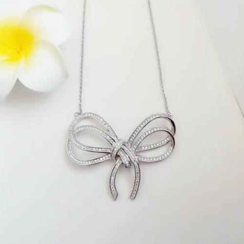 Designer Fashion 925 Sterling Silver Jewelry 3A Cubic Zirconia Party Necklace