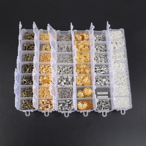 Boxed Jewelry Findings,Ends Fastener Clasps,Open Jump Ring,Lobster Clasp Hooks,Eye Pins Eyepin, Extend Chain,DIY Accessorises