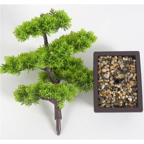 Simulation Plant Bonsai Indoor Outdoor Pin Tree Flowers Pot Home Creative Decor