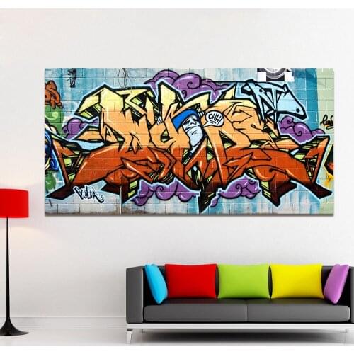 Wild style graffiti painting street canvas poster art wall picture for modern home living room decoration with frame