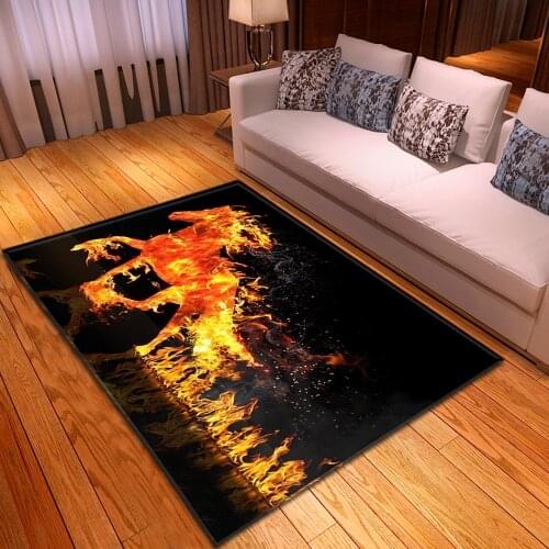 Flame Animal Horse 3D Printing Large Size Carpets for living room Bedroom Area Rugs Modern Home Decor Carpet Kids Room Play Mats