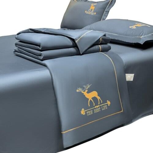 Ice Silk Airable Cover Summer Blanket Four-Piece Set Single Double Quilt Summer Quilt Washable Silk Summer Quilt