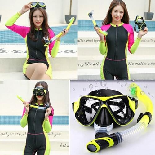 Summer Dry Snorkel Goggles Set Wide View Anti-Leaking Anti-UV Swimming Glasses Diving Mask ASD88