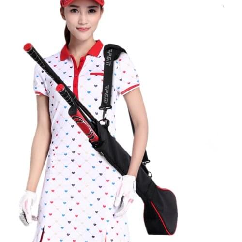 Mini Outdoor Golf Ball Club Container Stick Zipper Storage Bag with Adjustable Strap