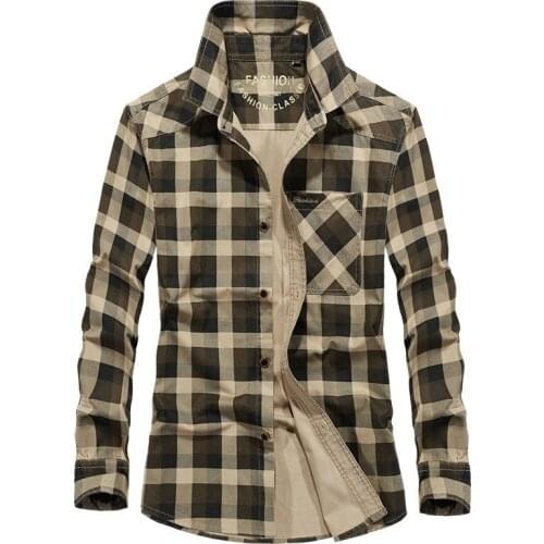 Men Autumn Casual Long Sleeves Single Breasted Shirt Male Pure Cotton Shirts Plus Size M-3XL