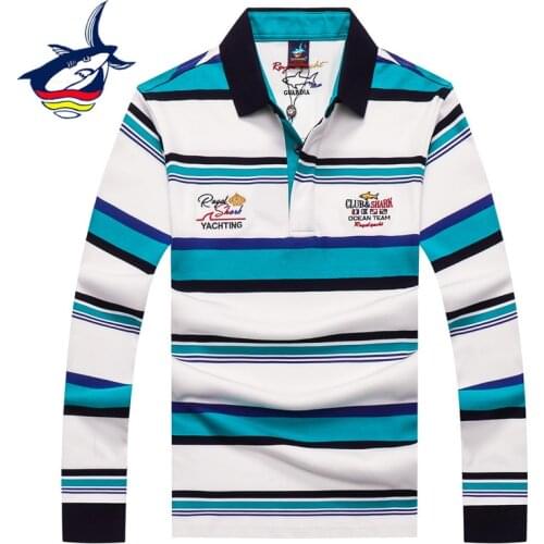 Famous Brand Tace & Shark Mens Sweater Embroidery Turn-Down Collar Striped Knitted Pullovers Casual Sweater 3XL Dropshipping