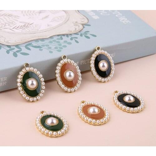 New style 30pcs/lot alloy drop oil beads core geometry ovals shape floating locket charms diy jewelry earring accessory