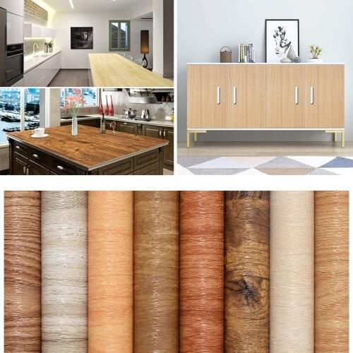 Wood Pattern Wallpaper Self Adhesive Waterproof Furnitures Stickers DIY Contact Paper Home Kitchen Door Cabinets Desktop Decors