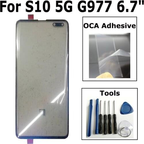 Shyueda 100% Orig New Outer Screen For Samsung Galaxy S10 5G SM-G977 6.7" Outer Front Screen Glass Lens Replacement