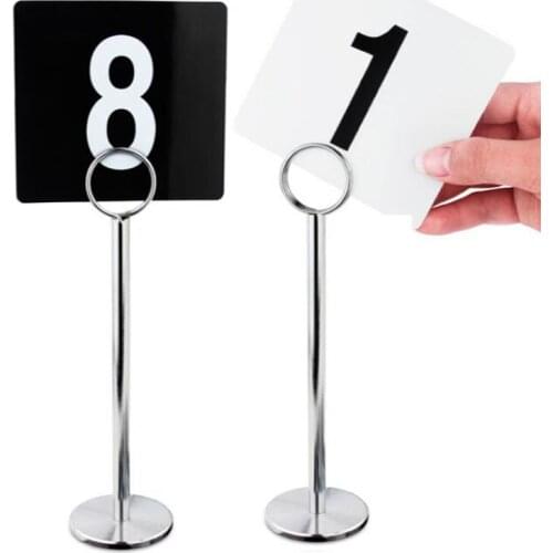 Plastic Table Marker Number Cards + Metal Table Card Holder Stand for Banquets Wedding Restaurant Bar Decor ZA6809